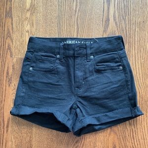 Black high rise shorts